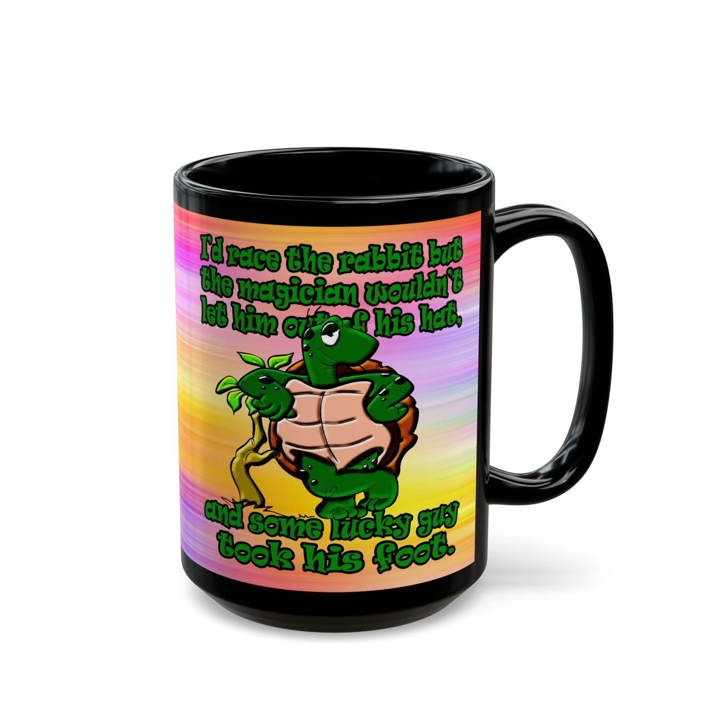 turtle race - Black Mug (color blur)