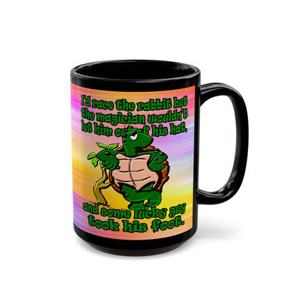turtle race - Black Mug (color blur)