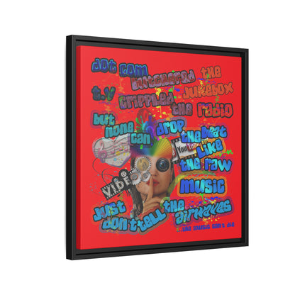drop the beat - framed canvas art (red)
