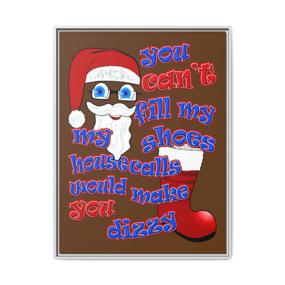 santa's shoes - framed canvas art (brown)