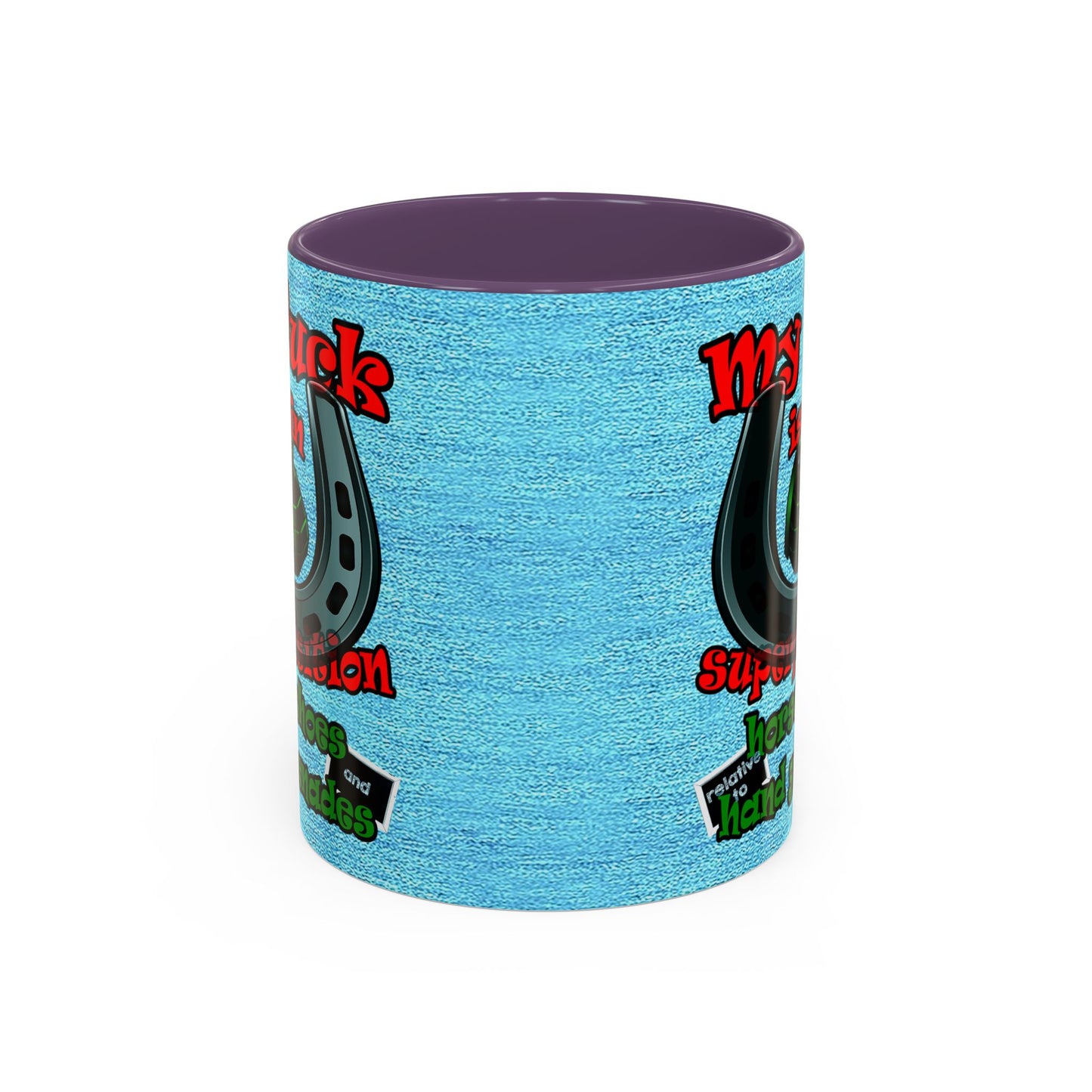 my luck - Accent Mug (faded dark blue)