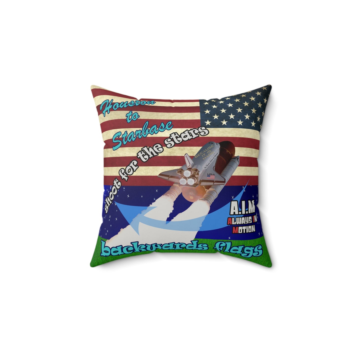 shoot for the stars - Faux Suede Square Pillow - ('snoops' background)