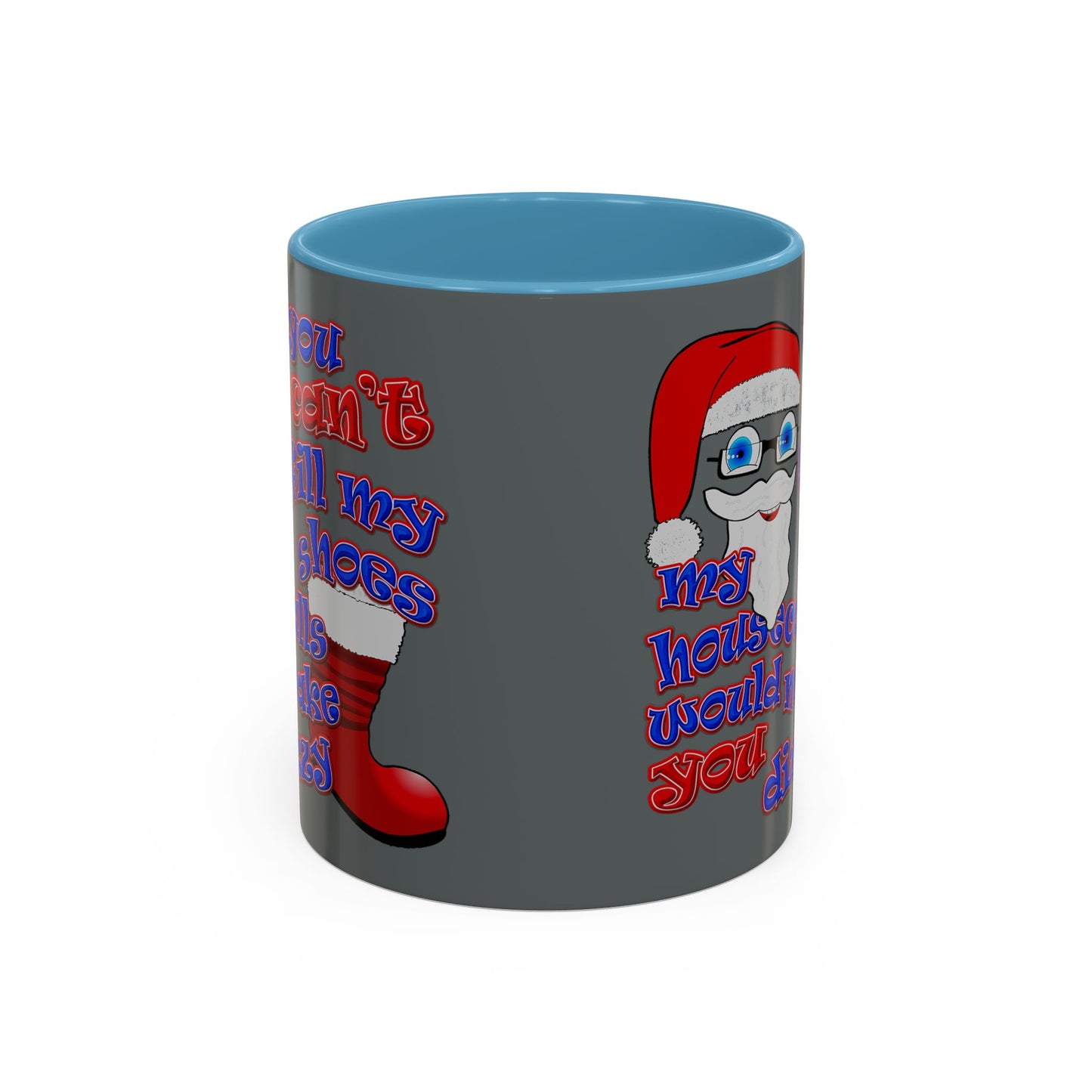 santa's shoes - Accent Mug (dark grey)