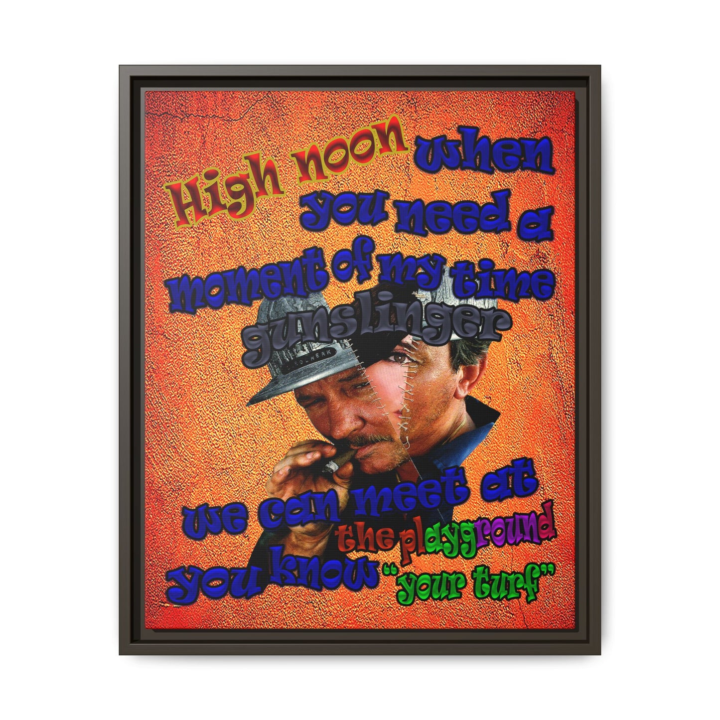 high noon - framed canvas art (burnt orange)