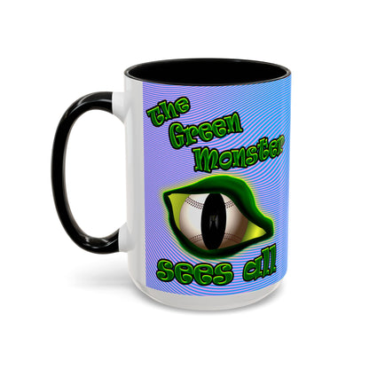 green monster - Accent Mug (light blue-purple wave)