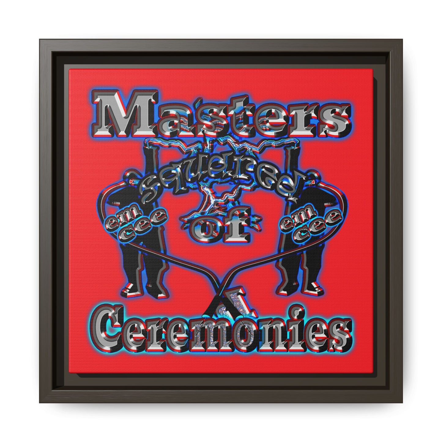 em cee squared - framed canvas art (red)