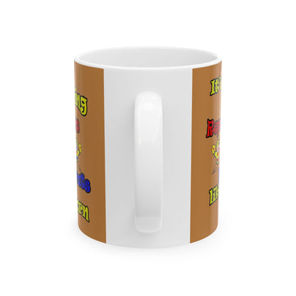 popping like popcorn - White Mug (light brown)