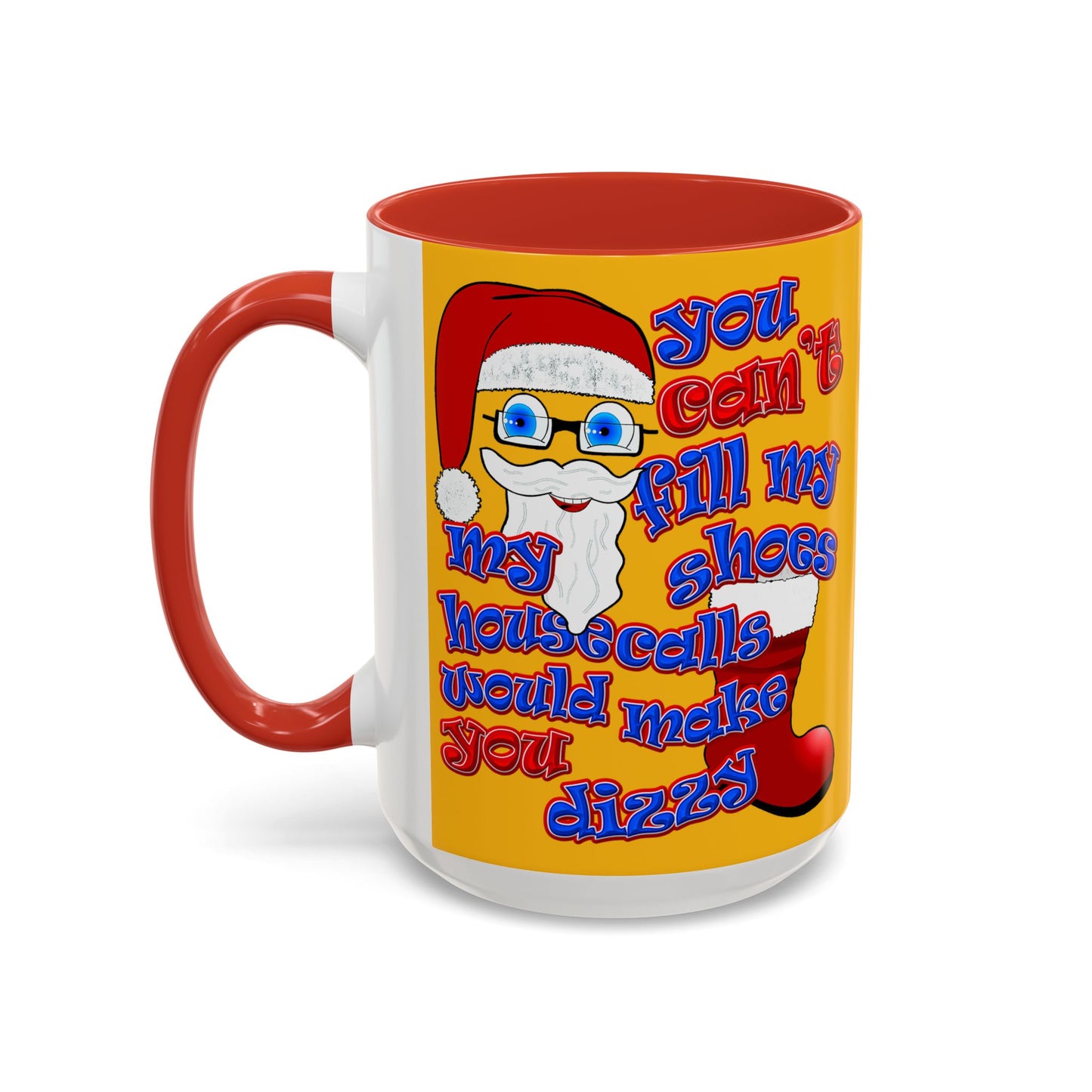 santa's shoes - Accent Mug (yellow)