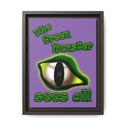 green monster - framed canvas art (light purple)