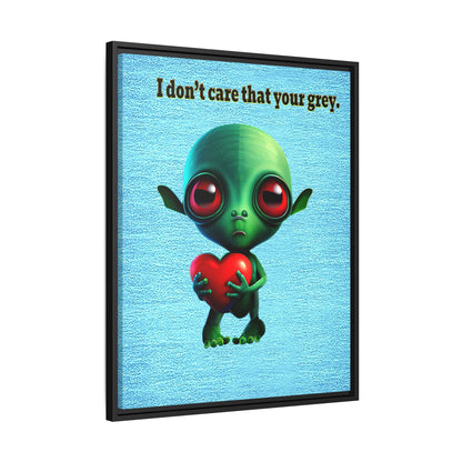 I don't care that your grey - framed canvas art (faded blue)