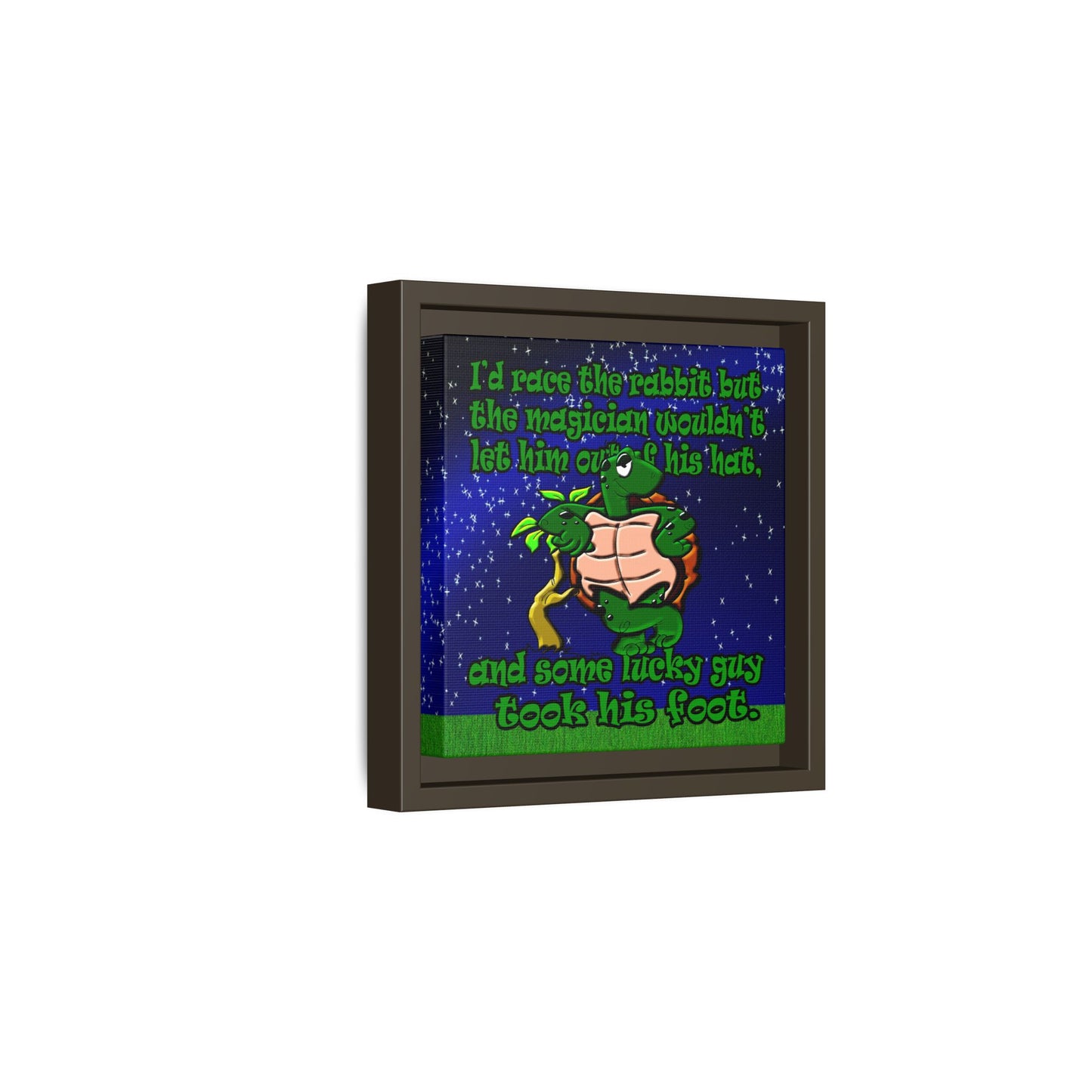turtle race - framed canvas art ('snoops' background)
