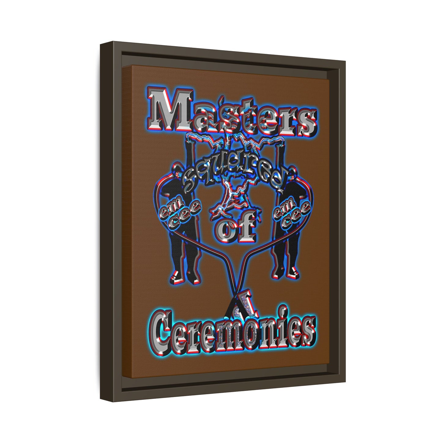 em cee squared - framed canvas art (brown)