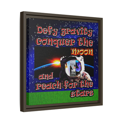 defy conquer reach - framed canvas art ('snoops' background)