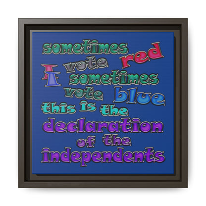 declaration of the independents - framed canvas art (dark blue)