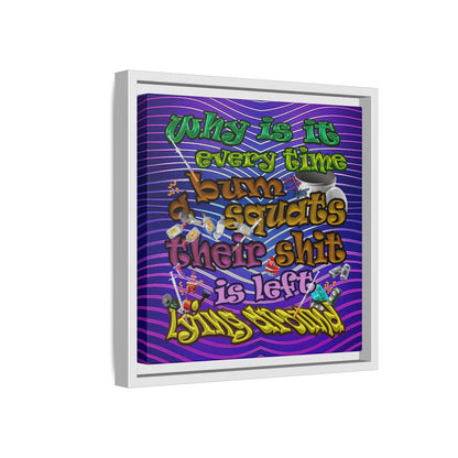 the bum's shit - framed canvas art (purple wave)