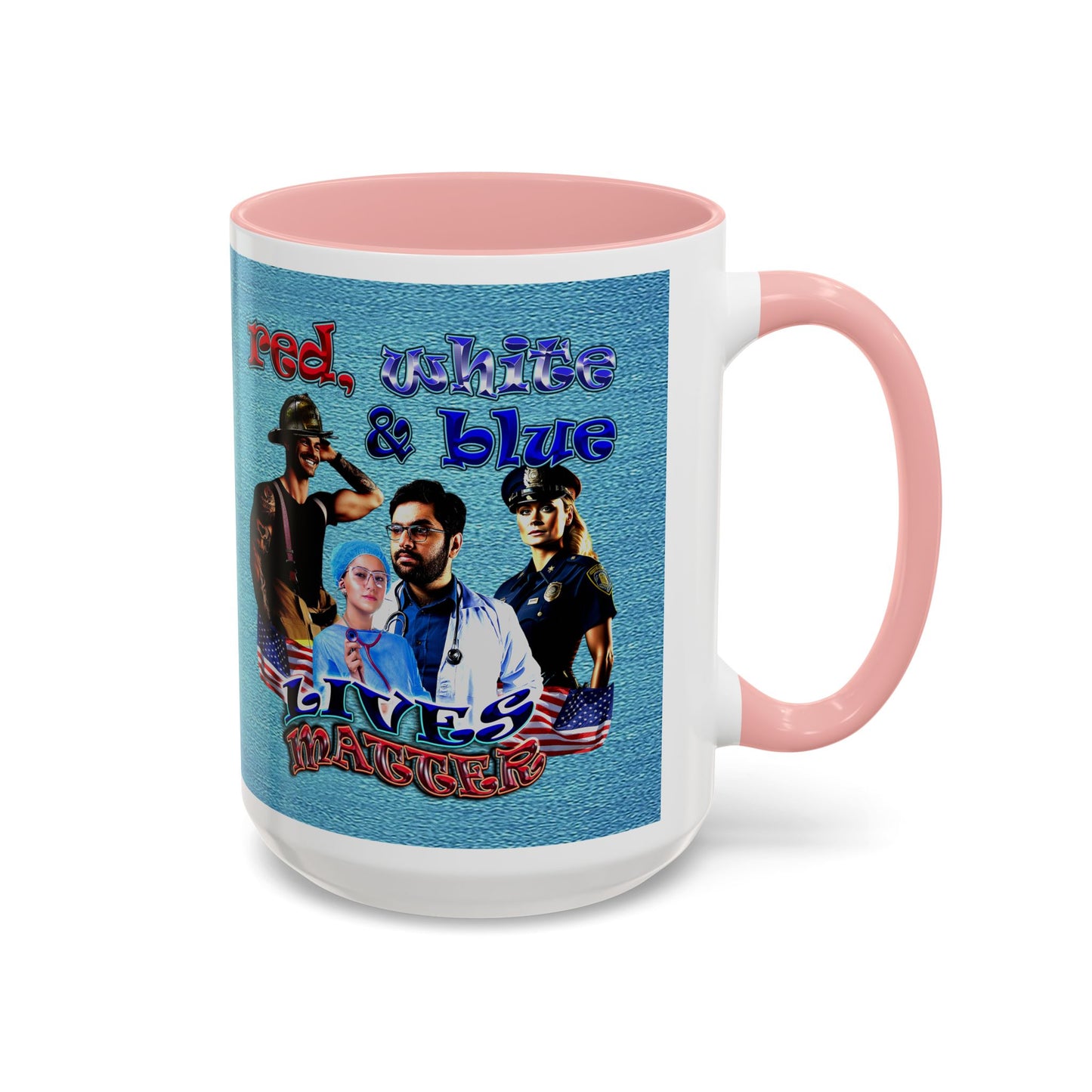 rw&b lives matter - Accent Mug (faded blue)