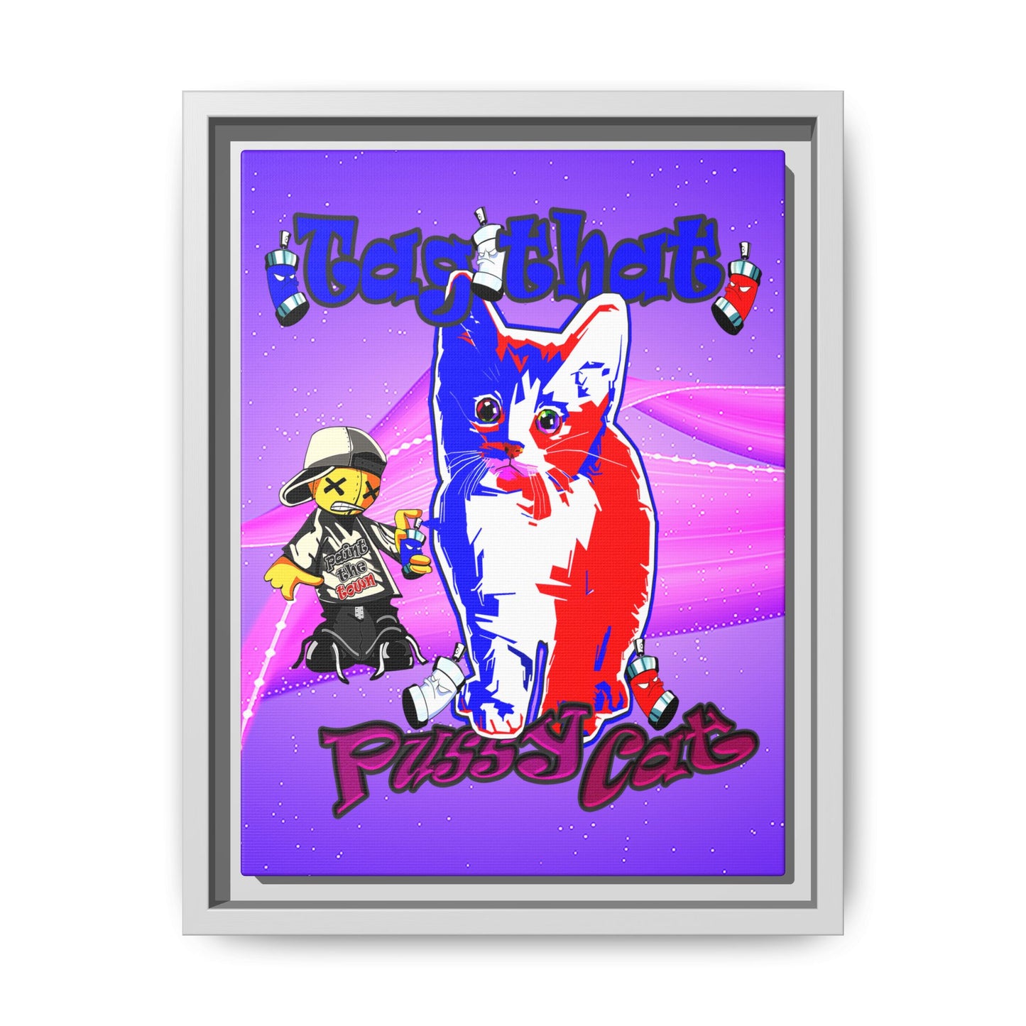 tag that - framed canvas art (purple-pink wave)