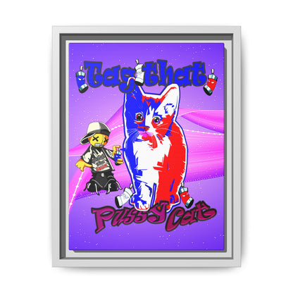 tag that - framed canvas art (purple-pink wave)