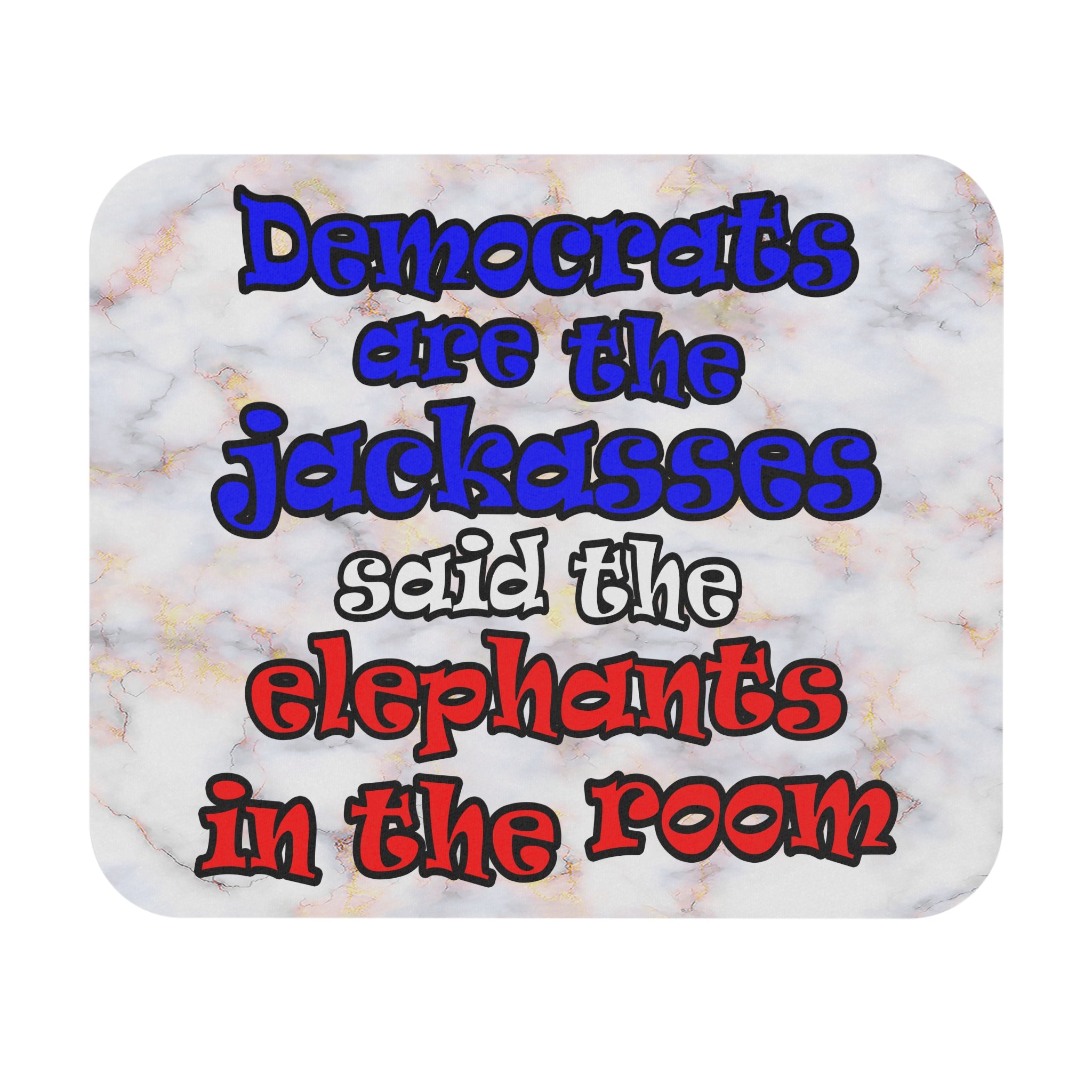 donkeys and elephants - Mouse Pad (Rectangle) (white marble)
