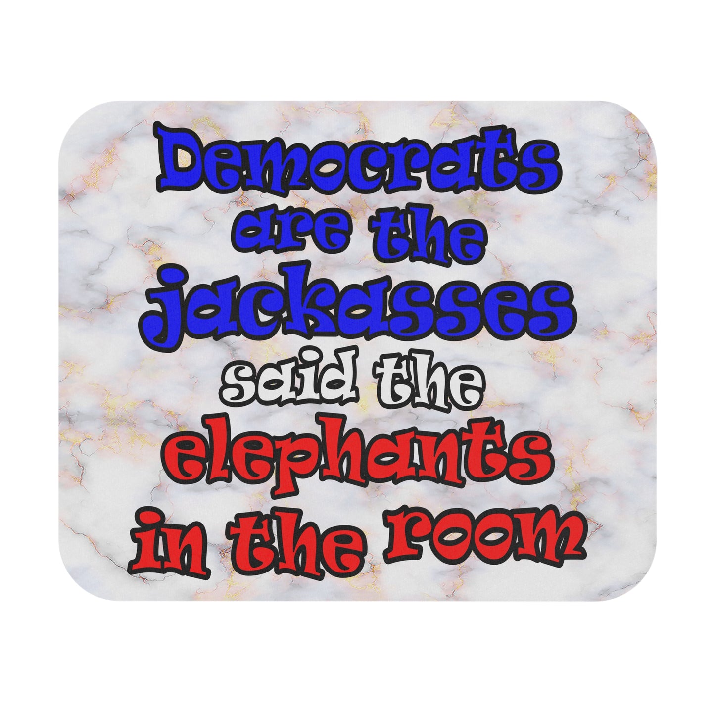 donkeys and elephants - Mouse Pad (Rectangle) (white marble)
