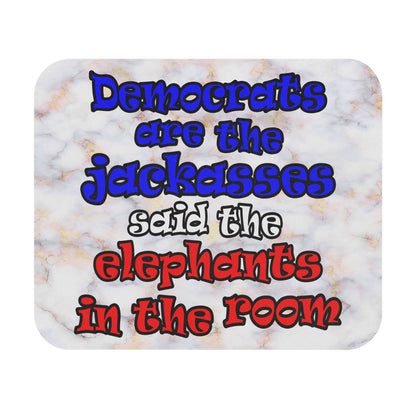 donkeys and elephants - Mouse Pad (Rectangle) (white marble)
