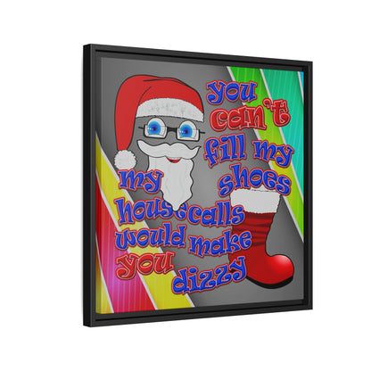 santa's shoes - framed canvas art (rainbow split)