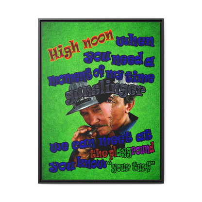 high noon - framed canvas art (green turf)