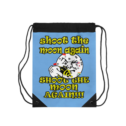 shoot the moon again - Drawstring Bag (light blue)