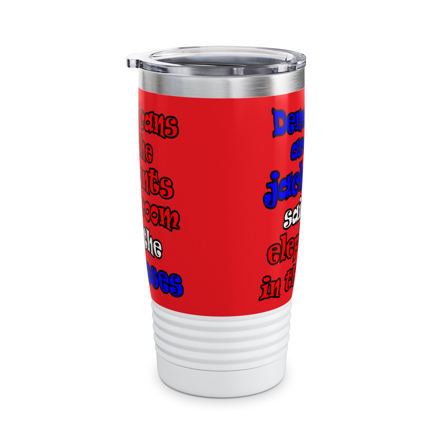 donkeys and elephants - Ringneck Tumbler, 20oz (red)