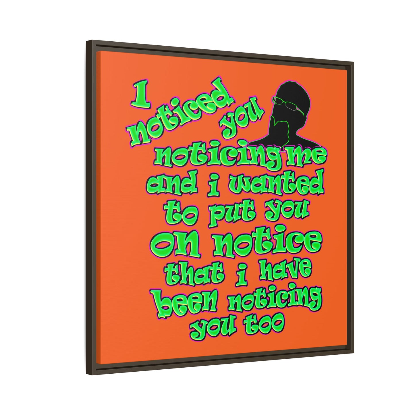 noticed you noticing - framed canvas art (orange)