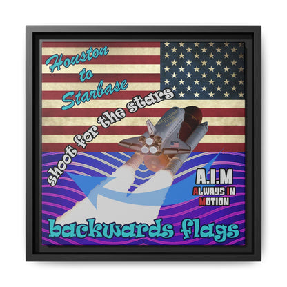 shoot for the stars - framed canvas art (purple wave)