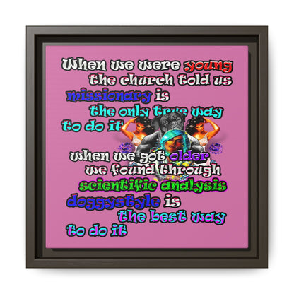 doggystyle - framed canvas art (light pink)