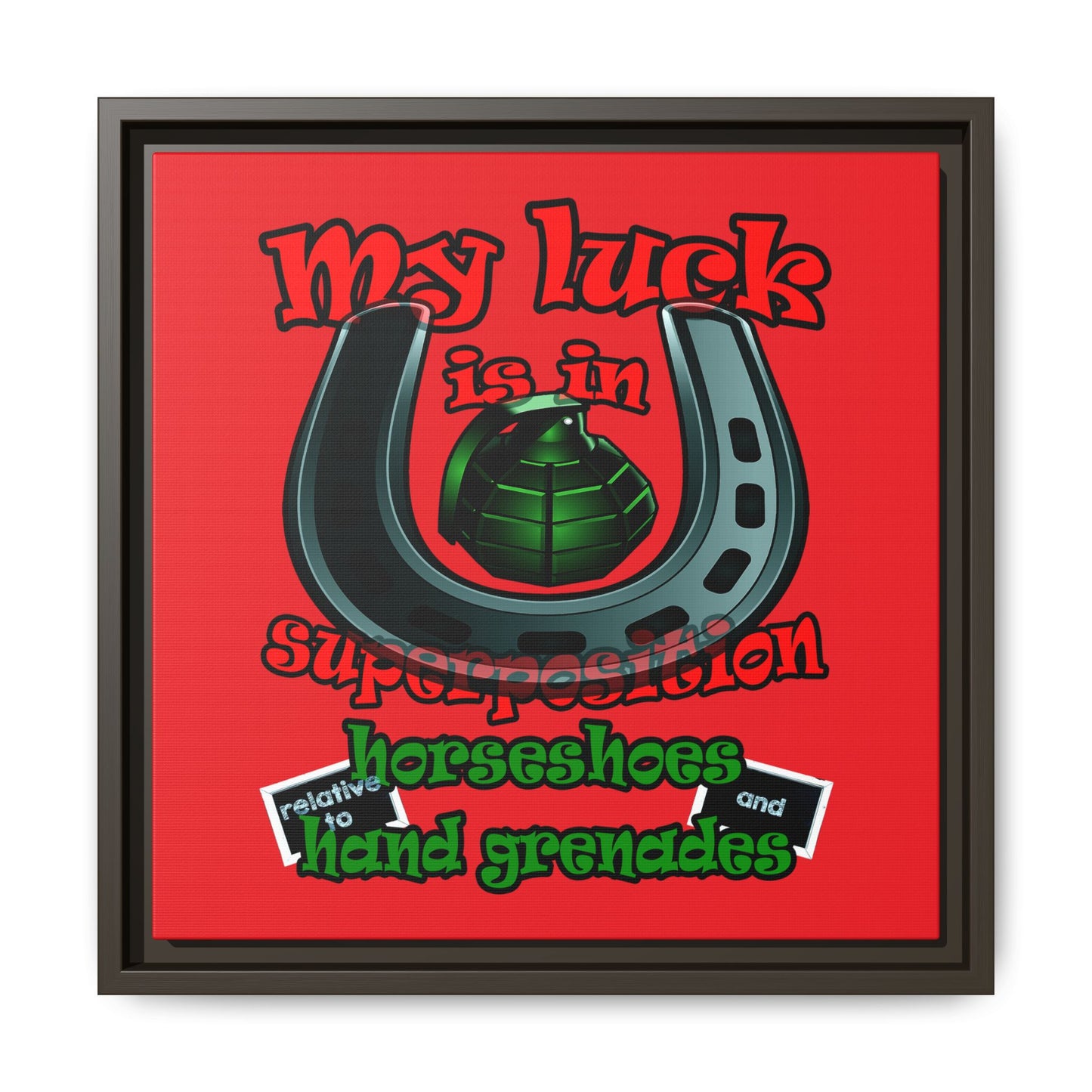my luck - framed canvas art (red)