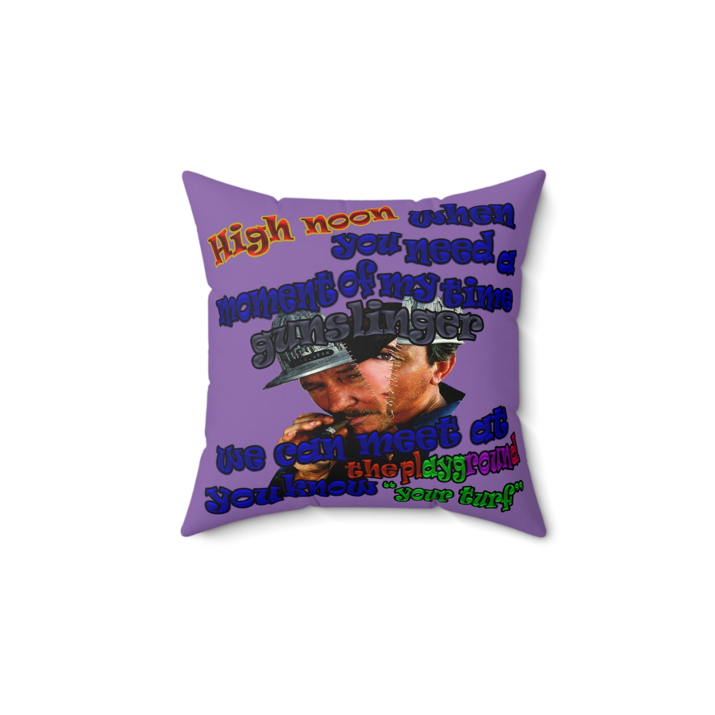 high noon - Faux Suede Square Pillow - (light purple)