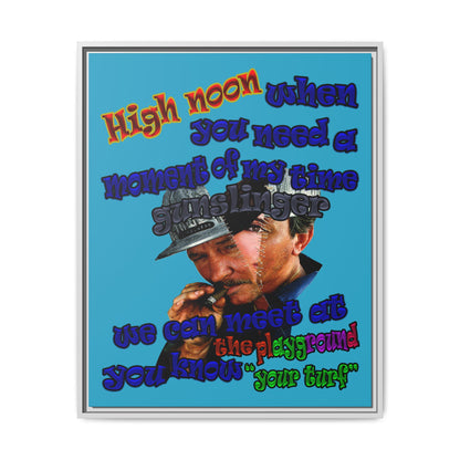 high noon - framed canvas art (turquoise)