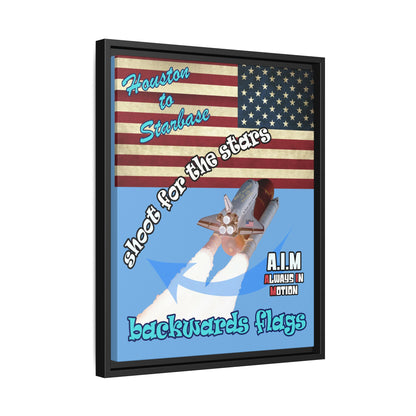 shoot for the stars - framed canvas art (light blue)