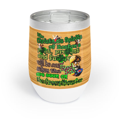christmas spirits of boston - Chill Wine Tumbler (butterscotch wood finish)