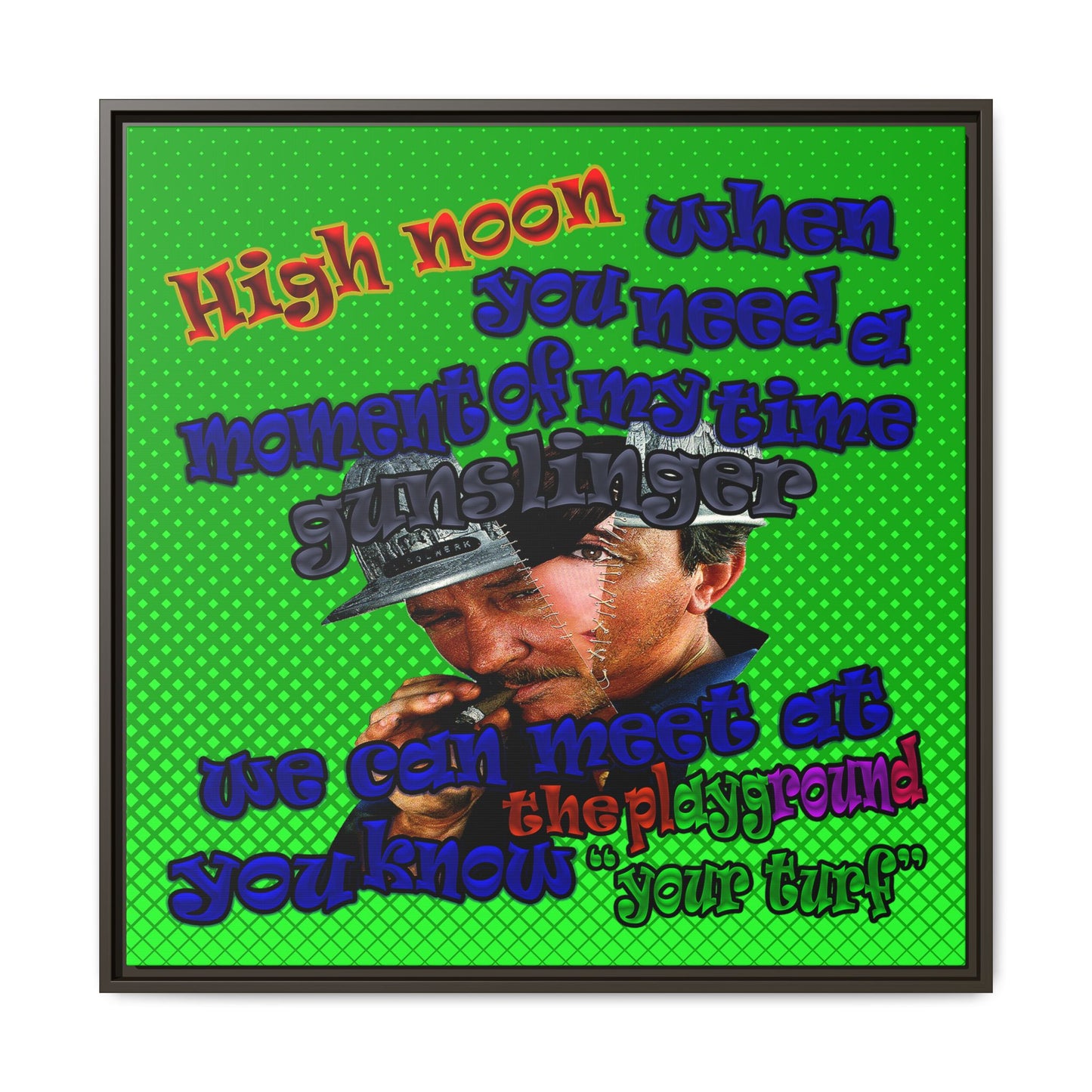 high noon - framed canvas art (logo green)