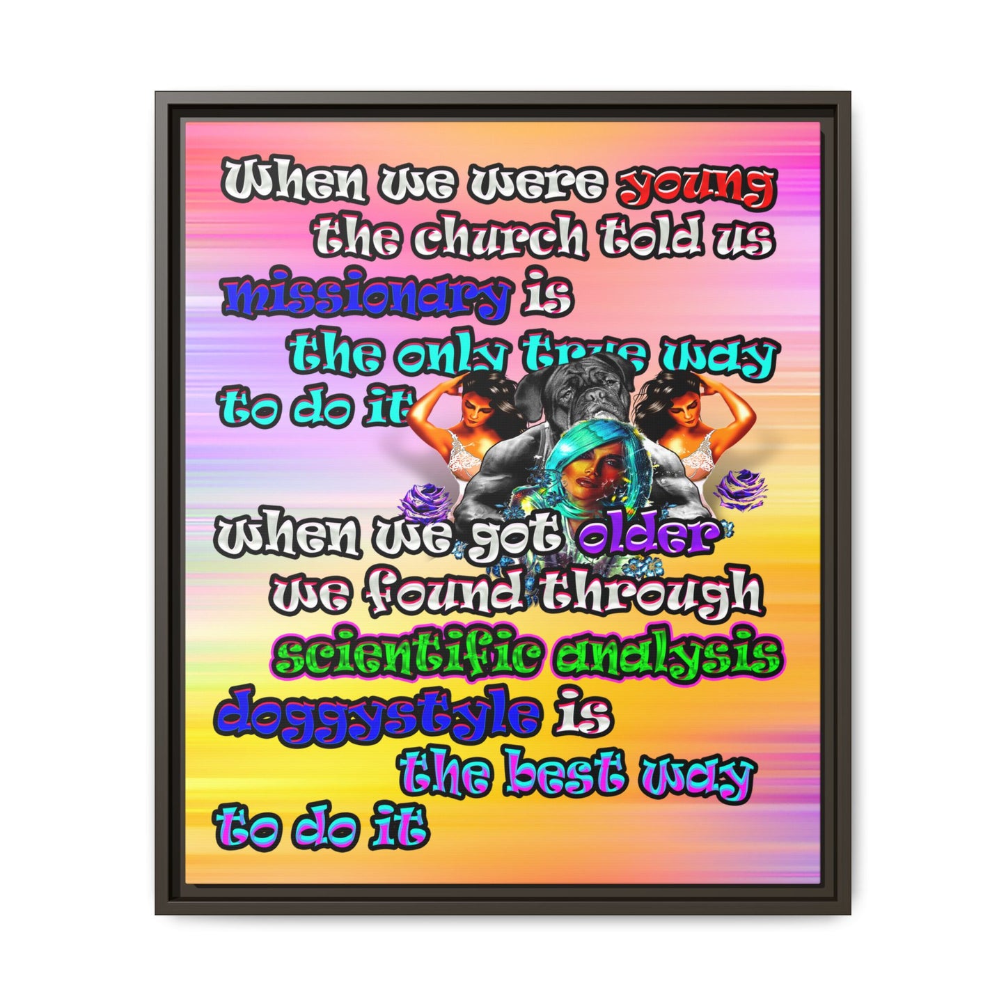 doggystyle - framed canvas art (color blur)
