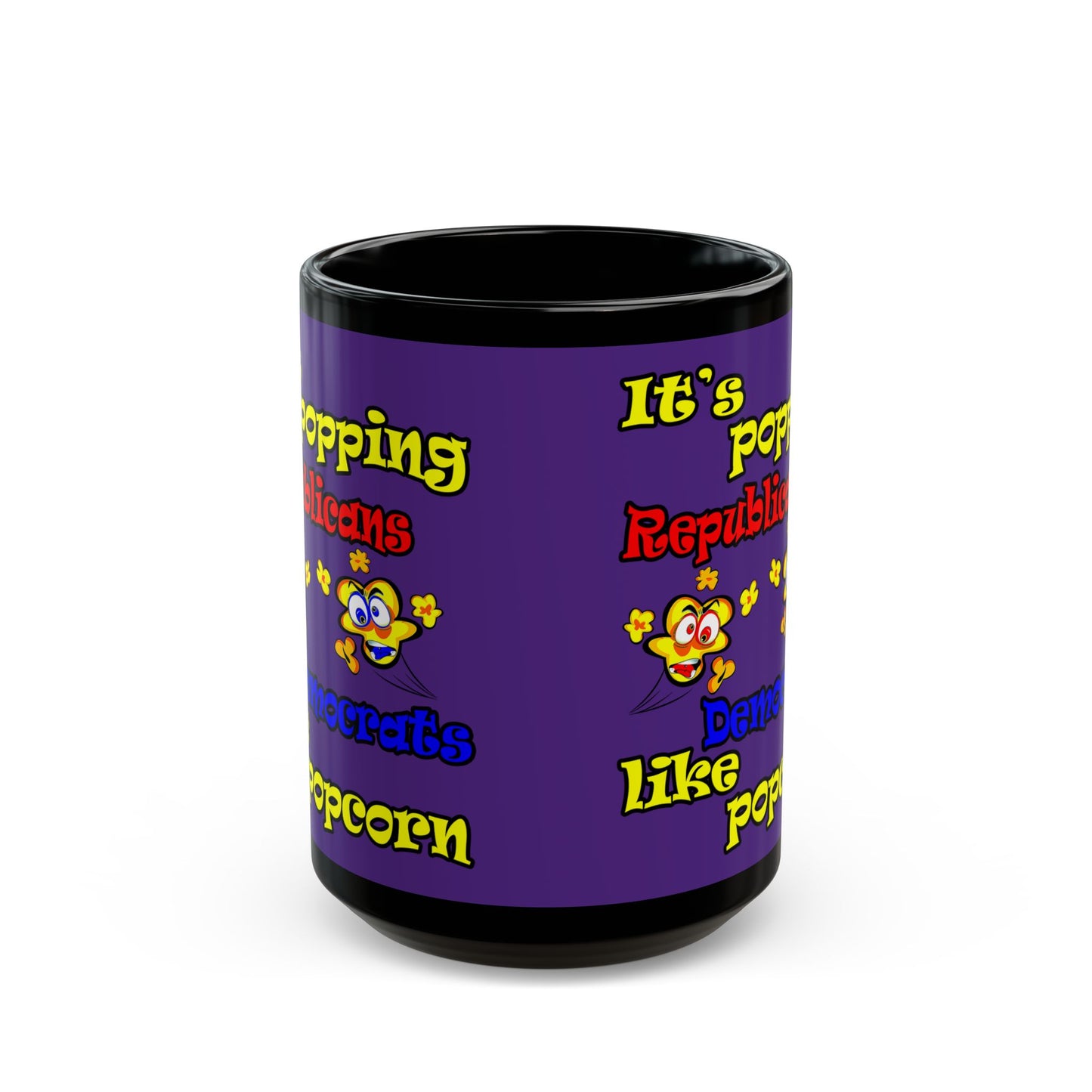 popping like popcorn - Black Mug (purple)