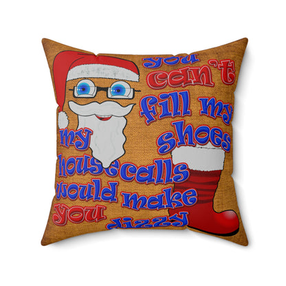 santa's shoes - Spun Polyester Square Pillow - (brown papyrus)