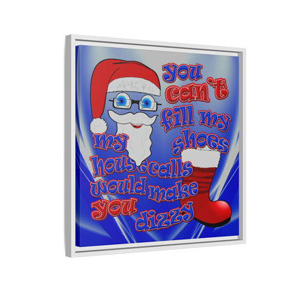 santa's shoes - framed canvas art (blue-white wave)