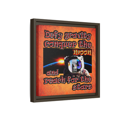 defy conquer reach - framed canvas art (burnt orange)