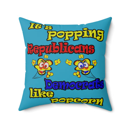 popping like popcorn - Faux Suede Square Pillow - (turquoise)