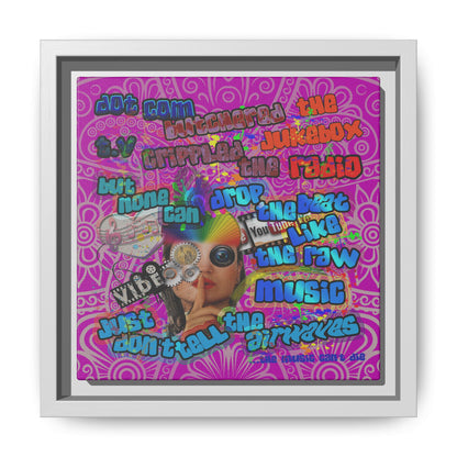 drop the beat - framed canvas art (pink swirl)
