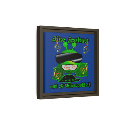 disc jockey - framed canvas art (dark blue)
