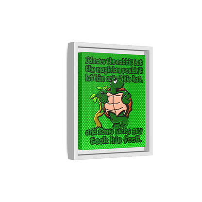 turtle race - framed canvas art (logo green)