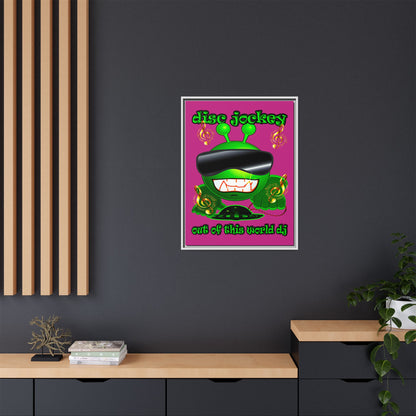 disc jockey - framed canvas art (pink)