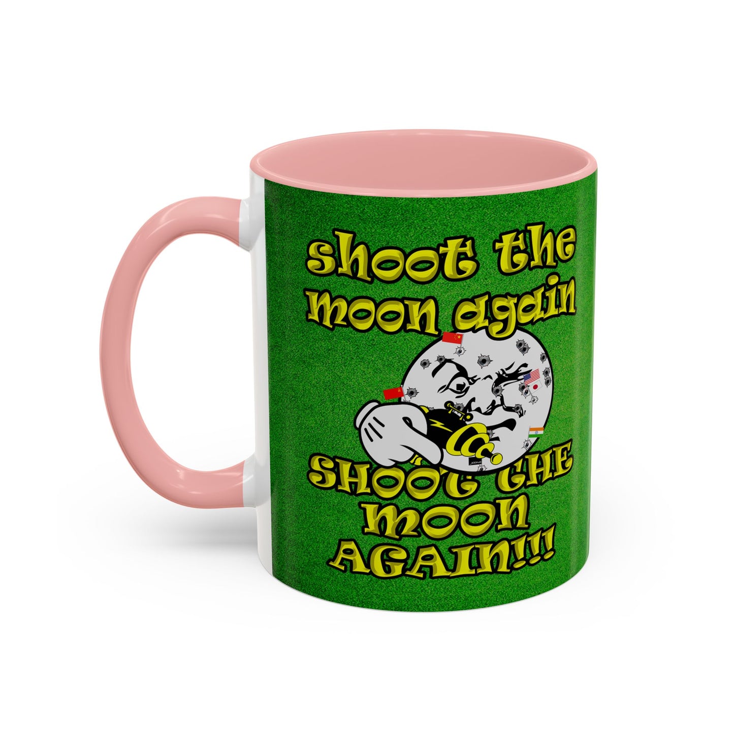shoot the moon again - Accent Mug (green turf)
