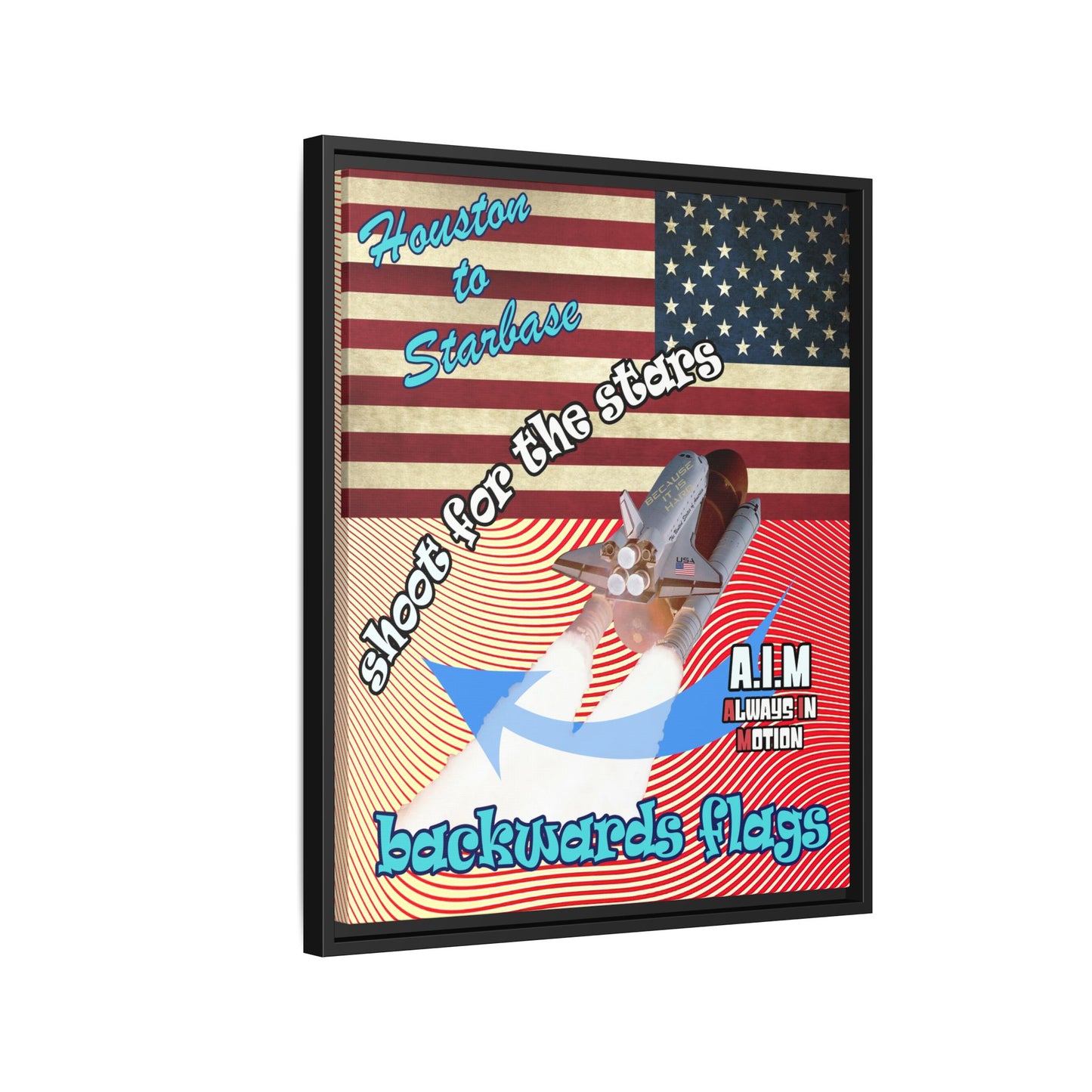 shoot for the stars - framed canvas art (yellow-orange wave)